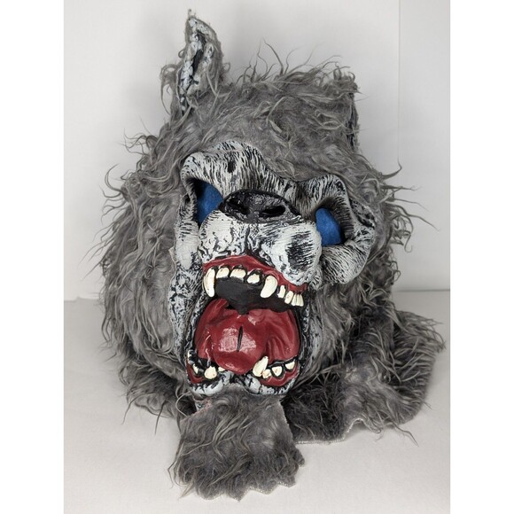 Werewolf Wolfman Halloween Mask Scary Adult Full Head Gray Furry Wolf - Picture 1 of 6